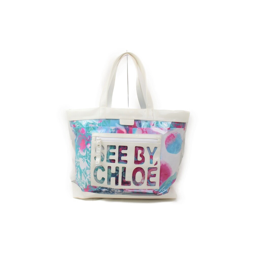 SEE BY CHLOE clear tote bag versatile mothers tropical resort summer the beach